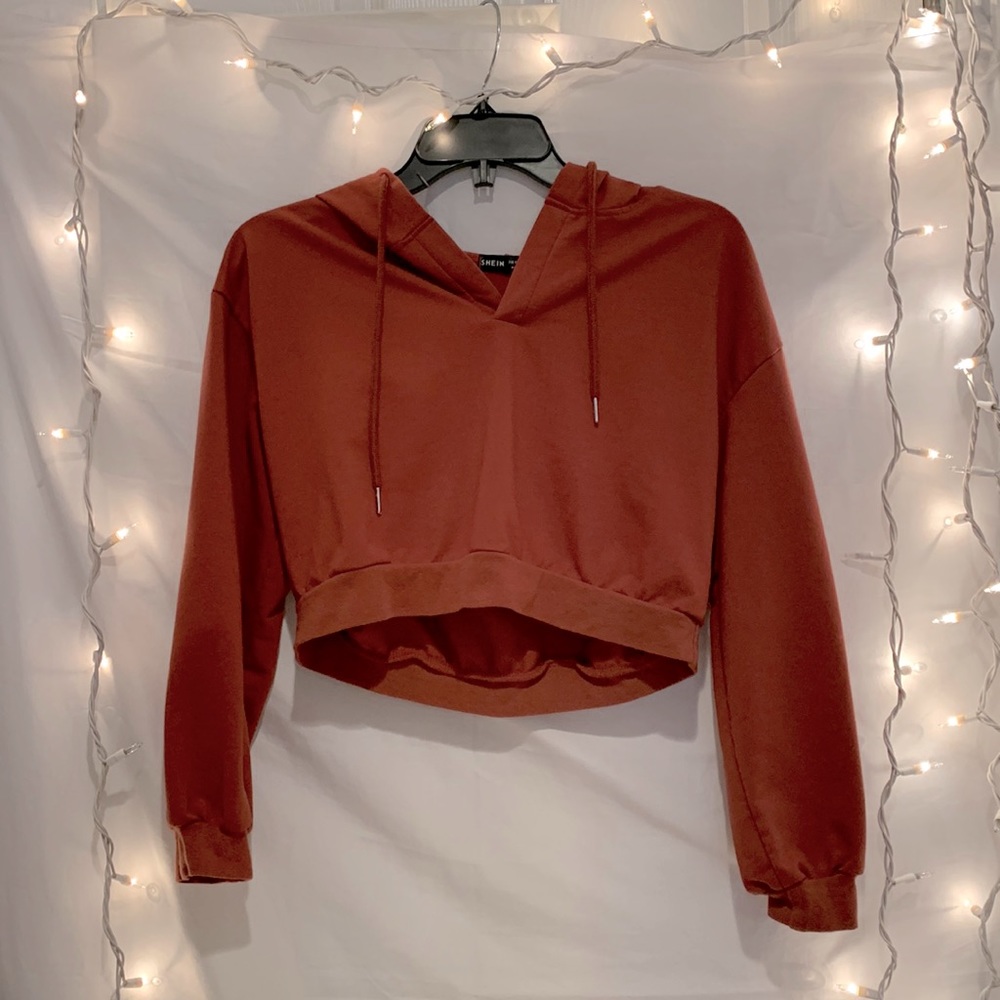 SHEIN - Dusty Orange Cropped Hoodie